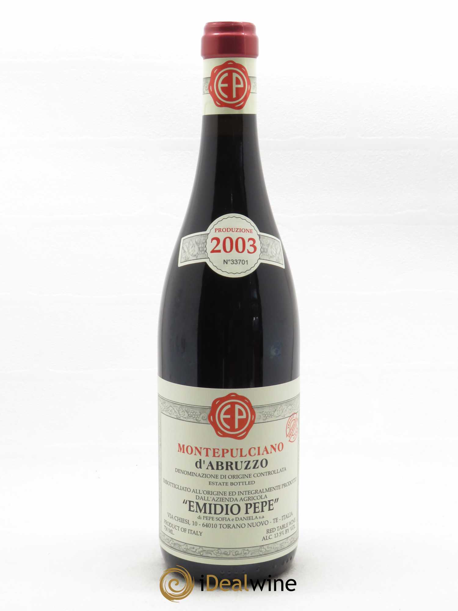 Montepulciano d'Abruzzo DOC Vieilles vignes Emidio Pepe  2003 - Lot de 1 Bouteille