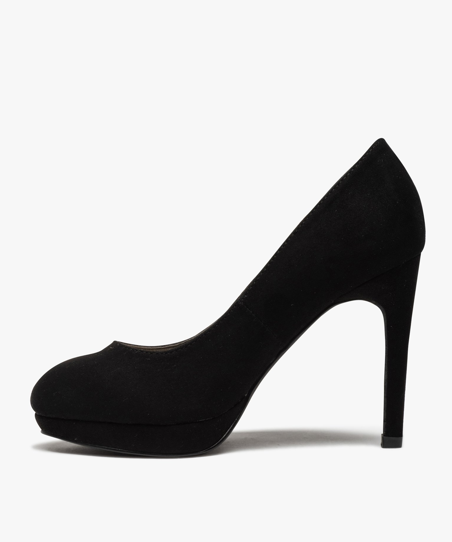 Escarpins femme à talon aiguille unis dessus en suédine noir | GEMO
