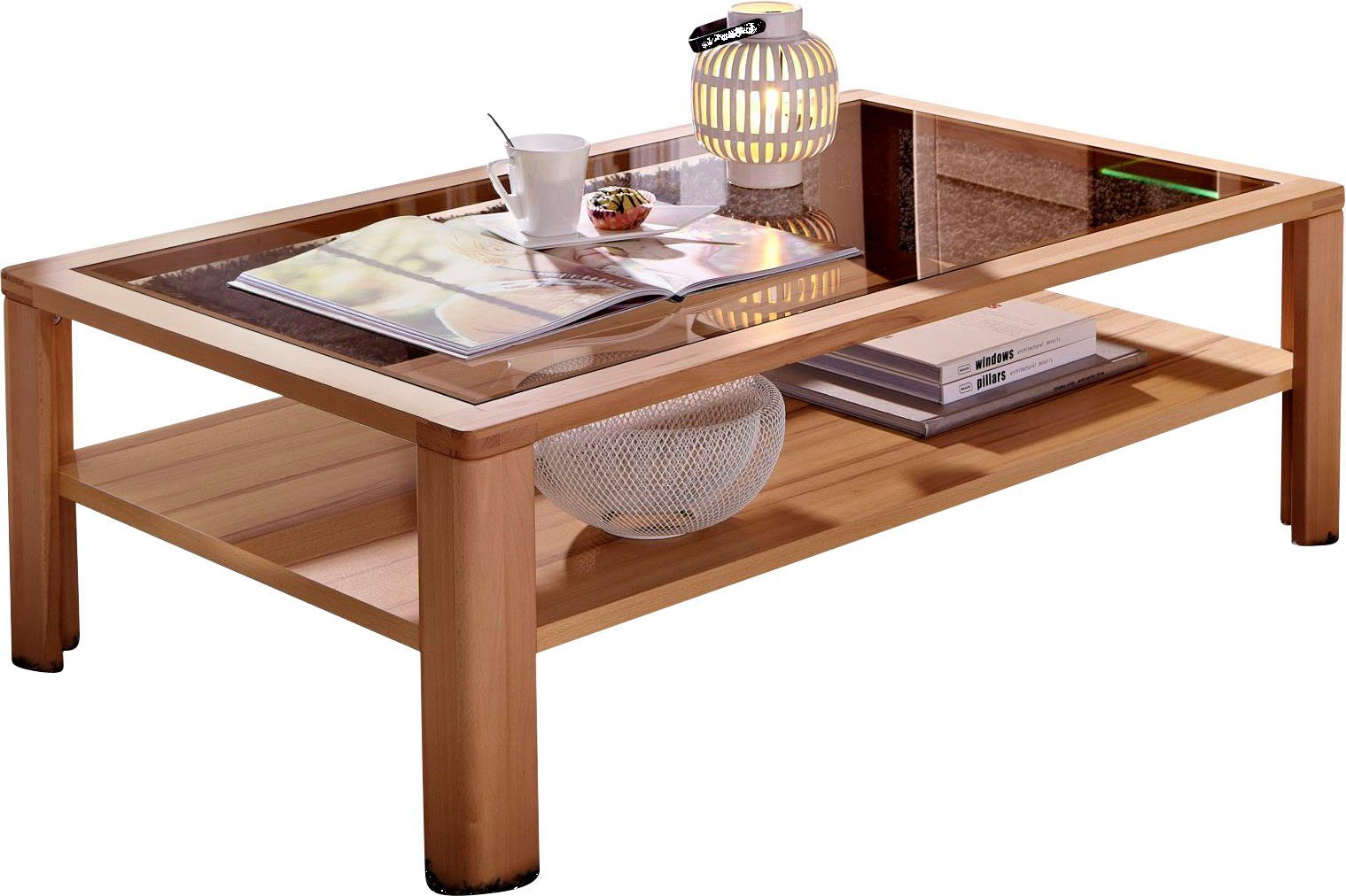 Innostyle Couchtisch Nature Plus (Packung), Couchtisch mit Sicherheits-Glasplatte