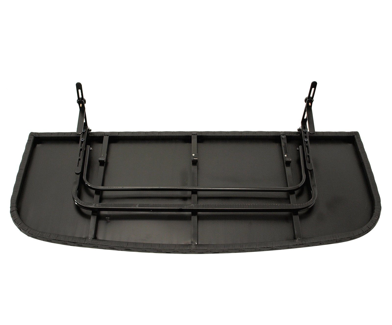 DEGAMO Balkonhängetisch SEVILLA (1-St), 120x40cm, Metall + Polyrattan schwarz, klappbar