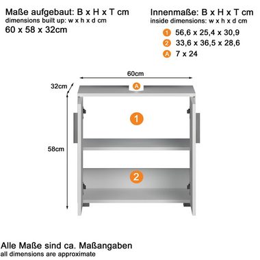 welltime Waschbeckenunterschrank Prag (1-St) Badmöbel, Breite 60cm