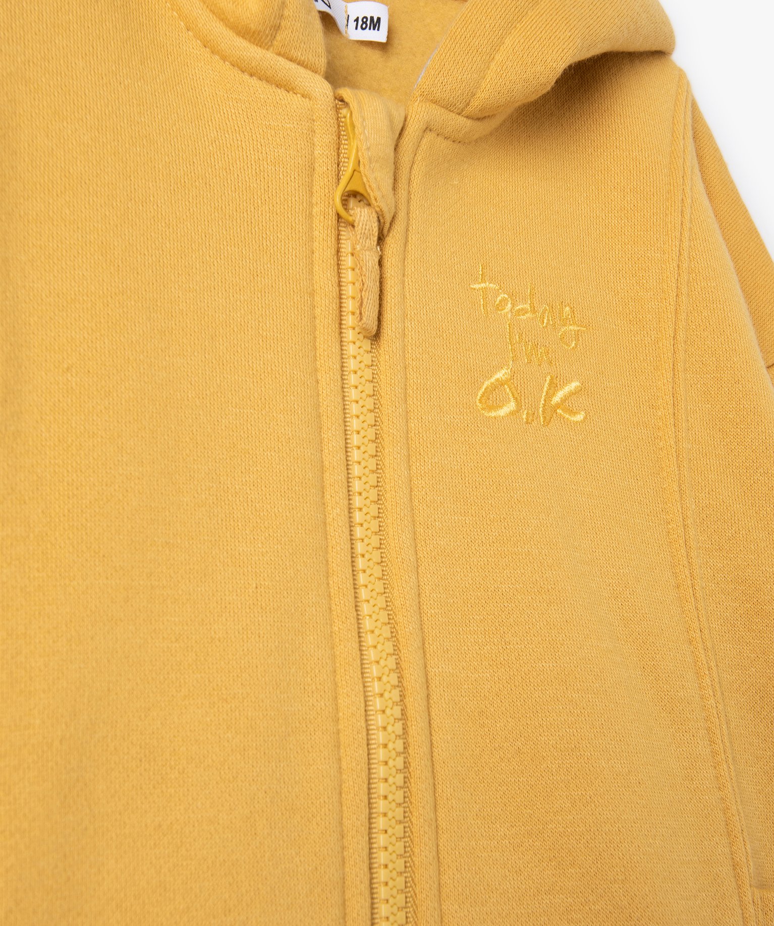 Sweat zippé molletonné à capuche bébé Garçon jaune | GEMO