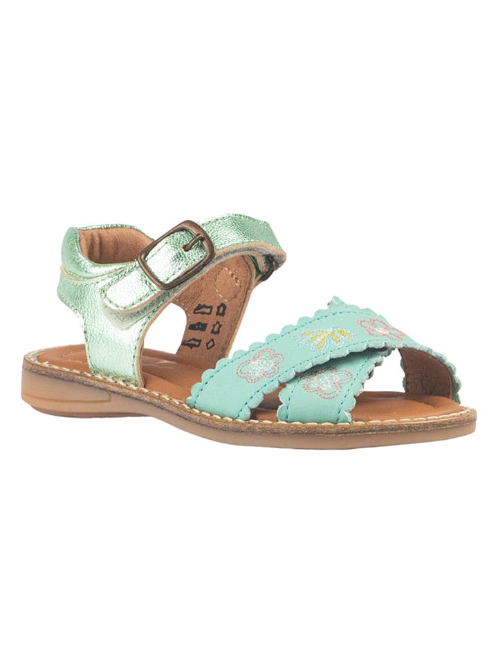 Rap Leder-Sandalen in Grün günstig kaufen