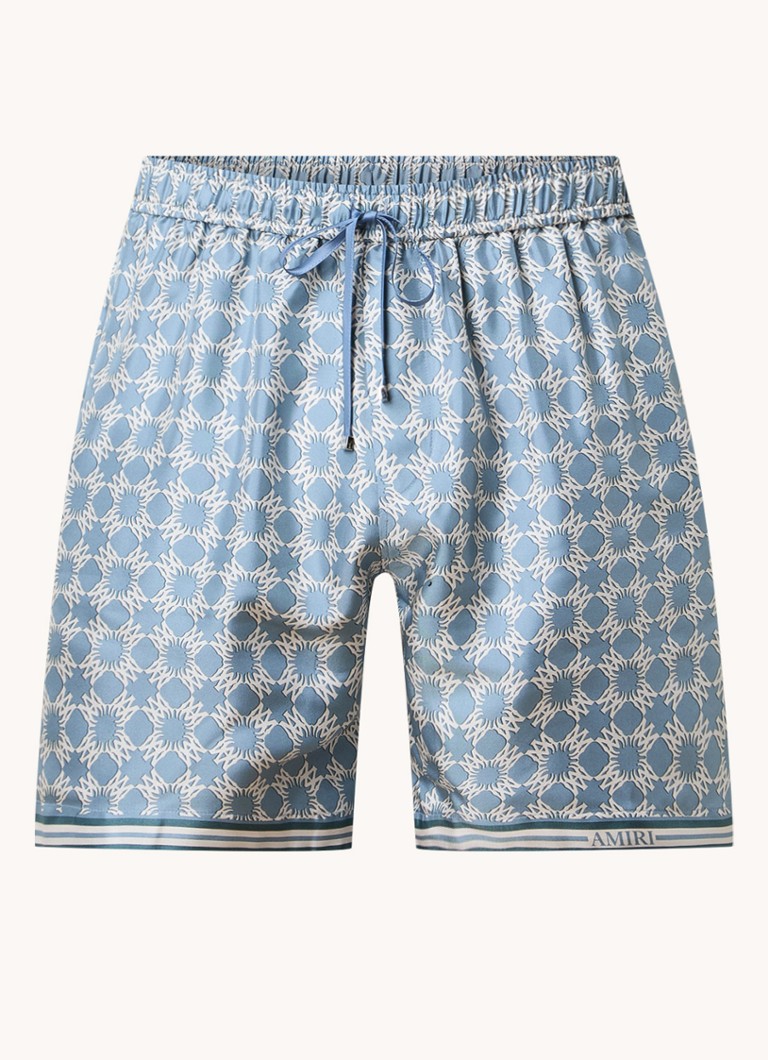 Pantaloni scurți AMIRI din mătase cu croi larg și logo imprimat