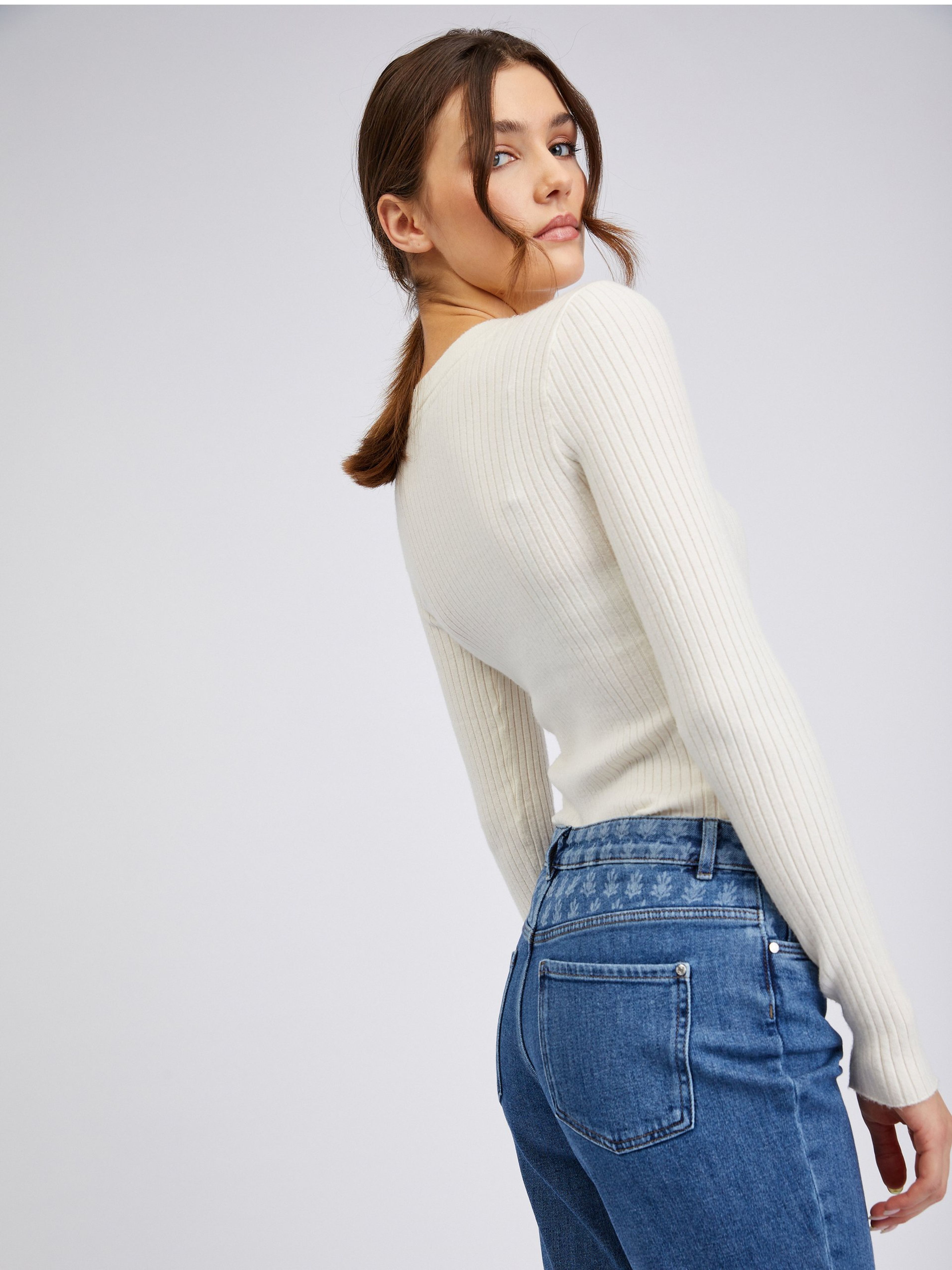 Blaue Straight Fit Damen Jeans ORSAY