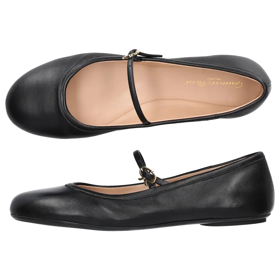 Gianvito Rossi - Riemchenballerinas CARLA Nappaleder - schwarz