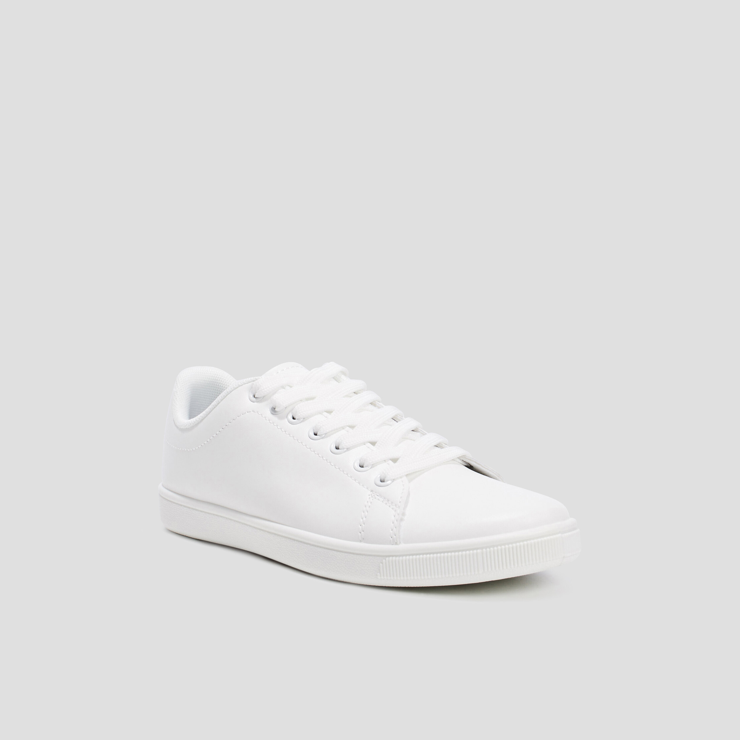 Tennis à lacets blanc femme | La Halle