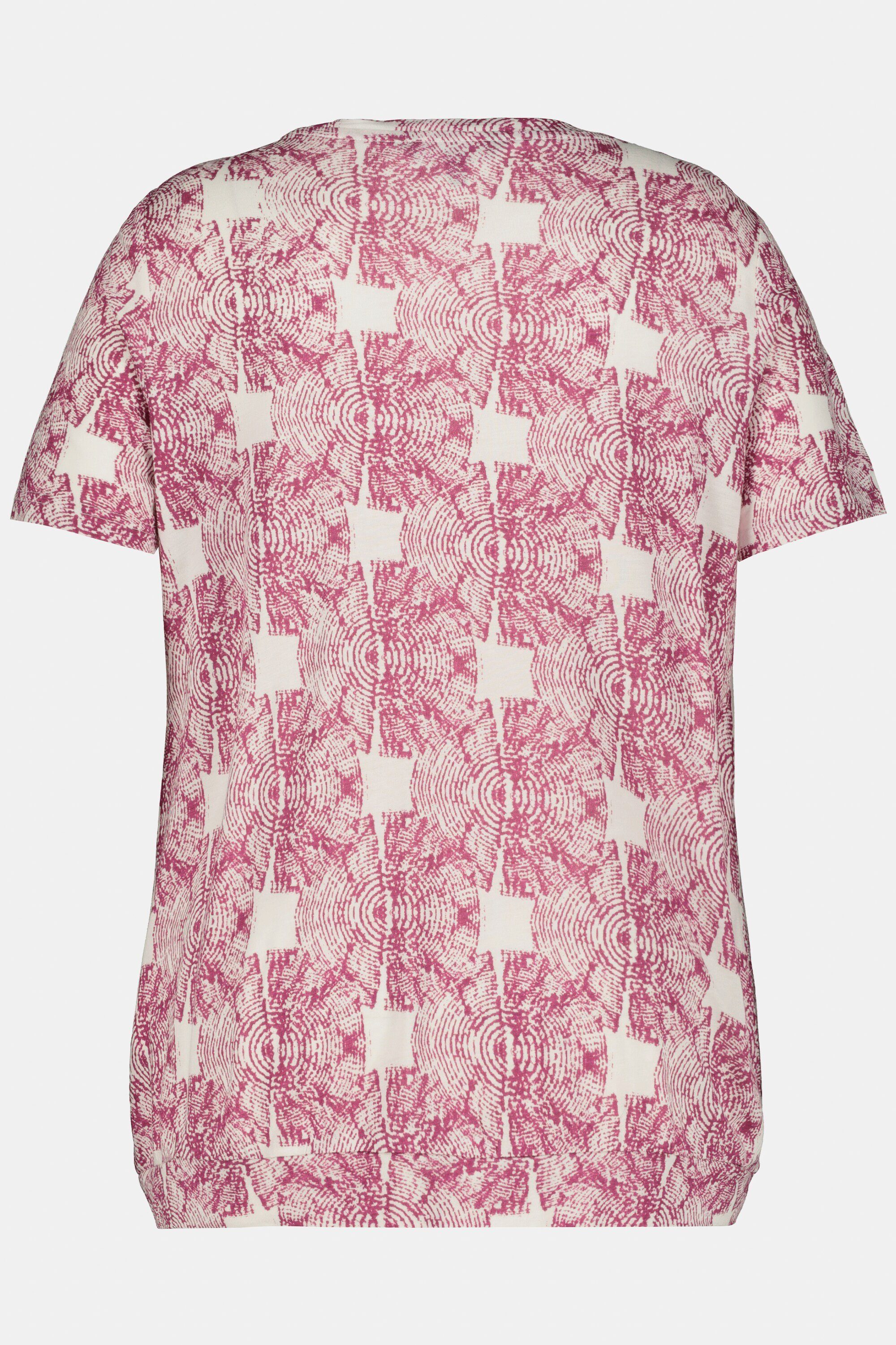 Ulla Popken Umstandsshirt Bellieva T-Shirt Still Funktion Rundhals Kräusel