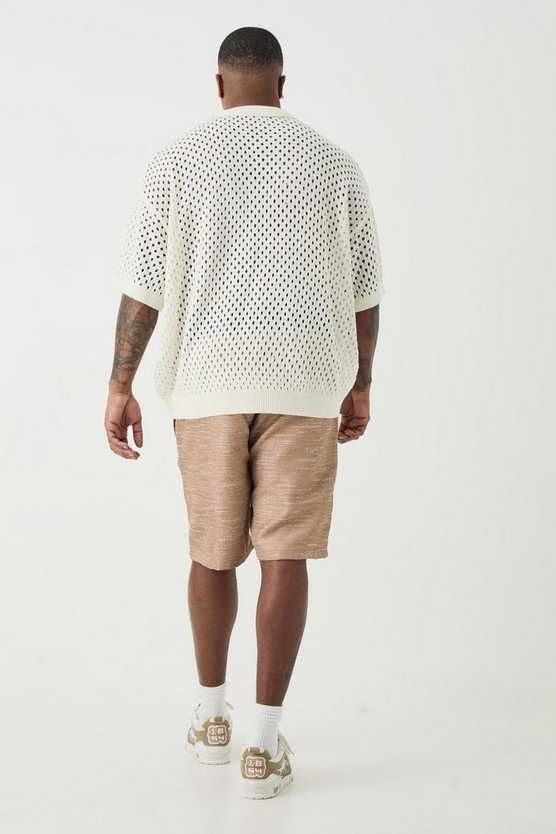 Plus strukturierte Shorts mit Naht