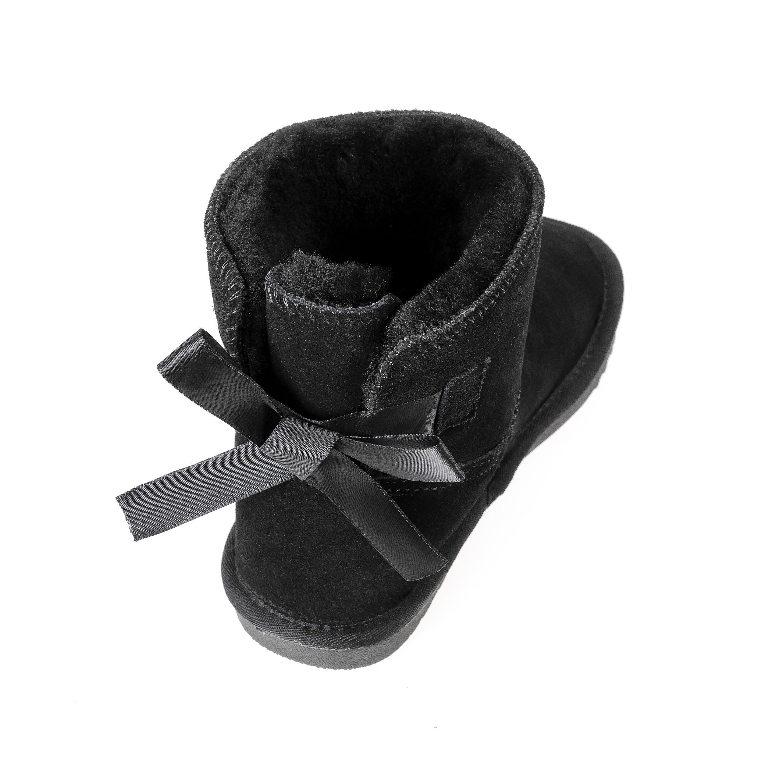 kamelshopping Mädchen Winterstiefel zum Schlupfen Winterboots moderner Winterschuh für Mädchen Lammfell gefüttert, rutschsichere Sohle, Verlourleder