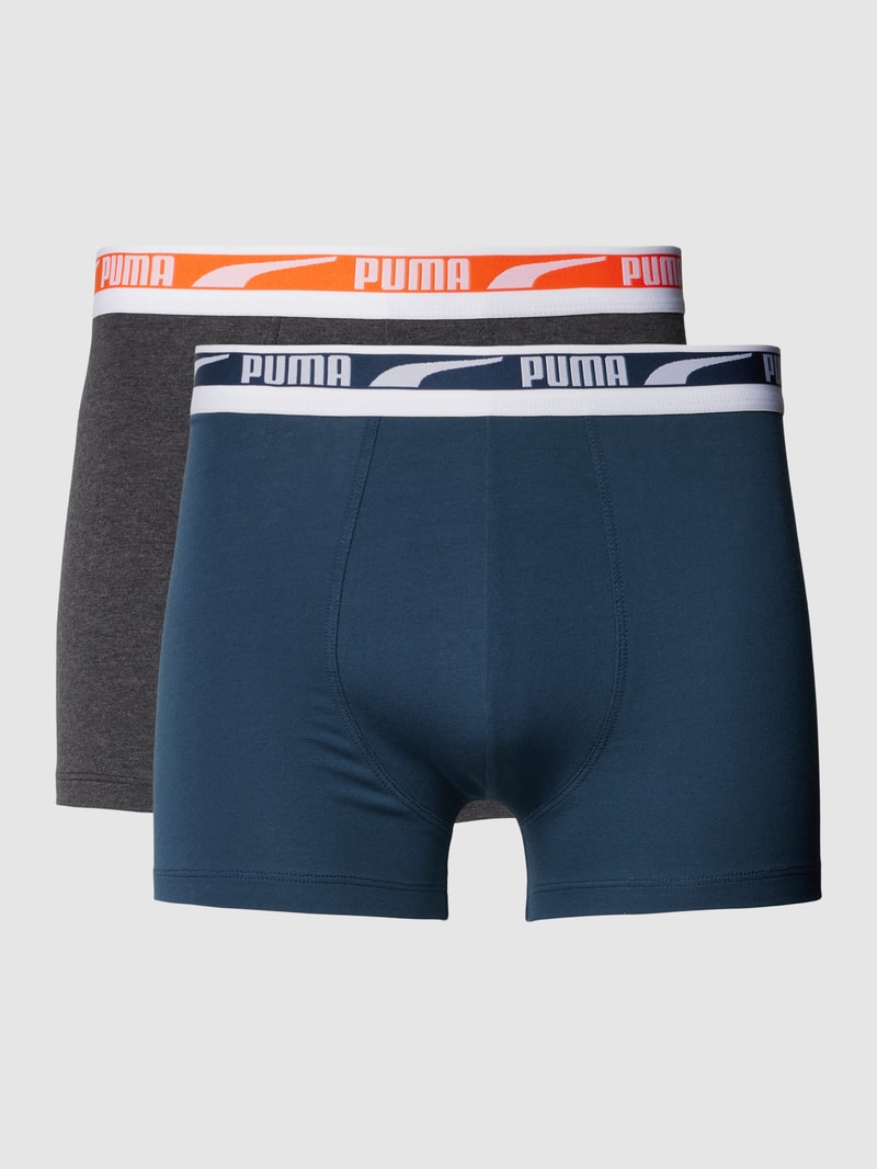 Boxershorts mit elastischem Logo-Bund in dunkelgrau meliert