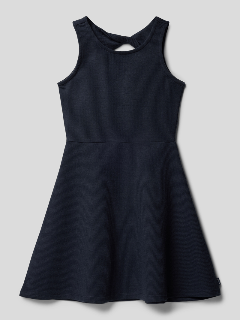 Knielanges Kleid mit rückseitigem Cut Out in blau