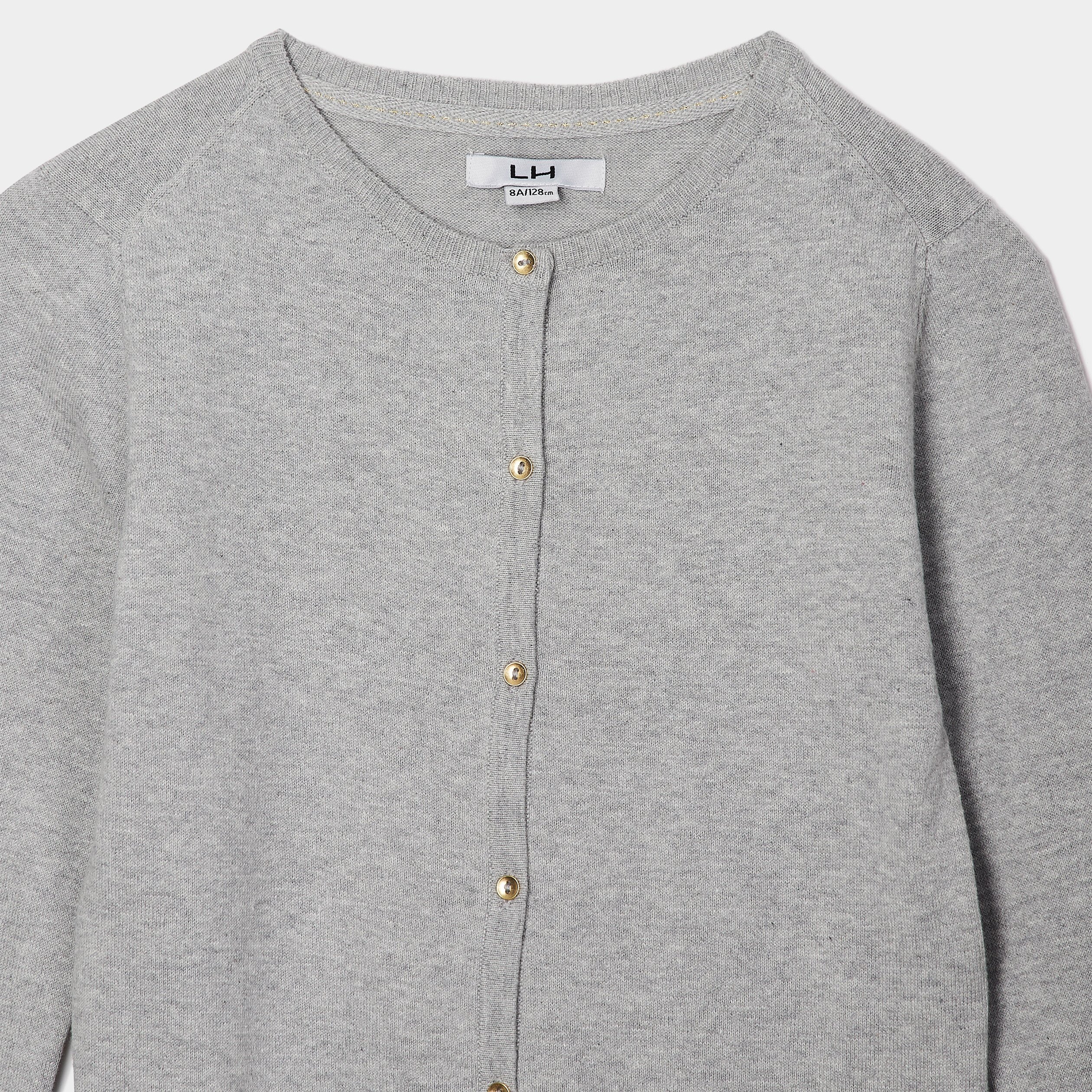 Gilet boutonné gris fille | La Halle