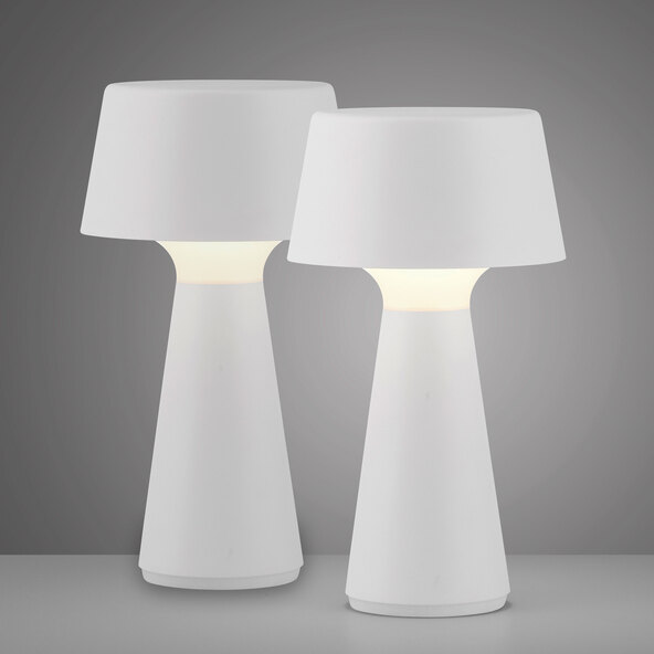LED-Akku-Tischleuchte Lepa, 2er Set, weiß