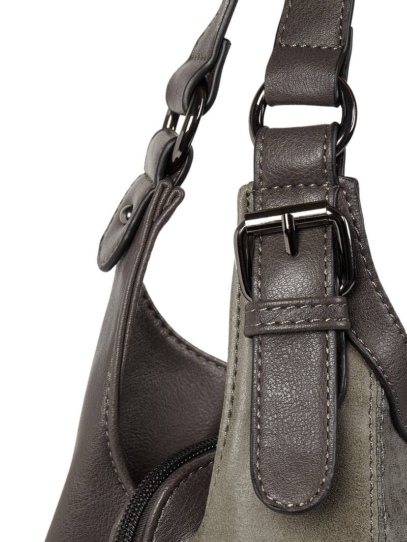 Shopper in Leder-Optik in mittelgrau