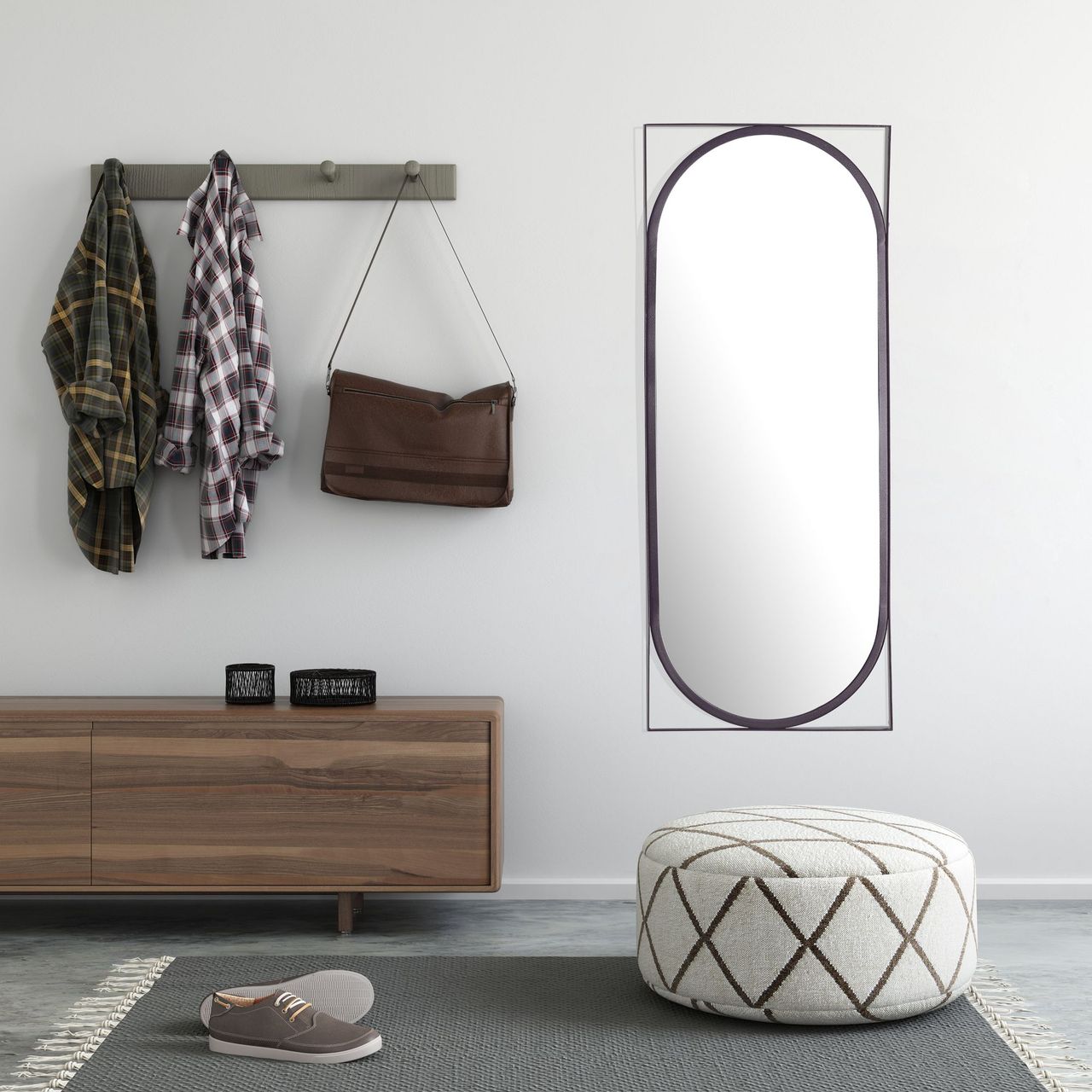 Wohnling Wandspiegel Rechteckig 37x91 cm Metall