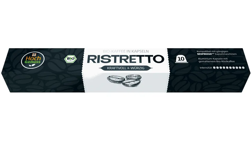 HOCHGENUSS Bio Kaffeekapseln Ristretto 51 g