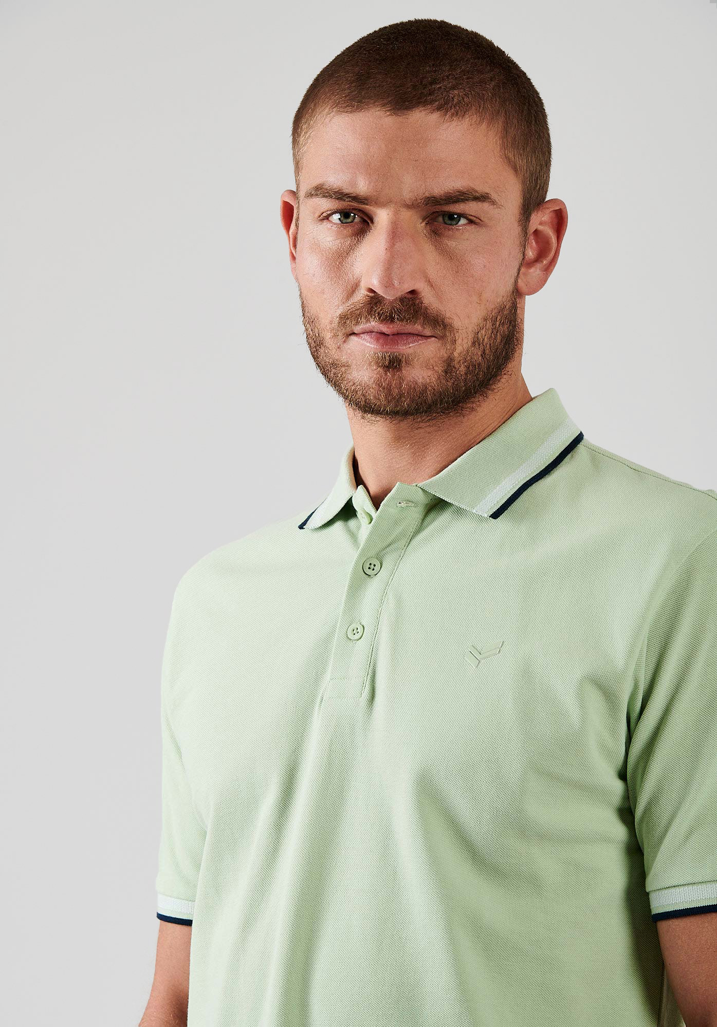 RAYOC  Polo vert homme 100% coton bio