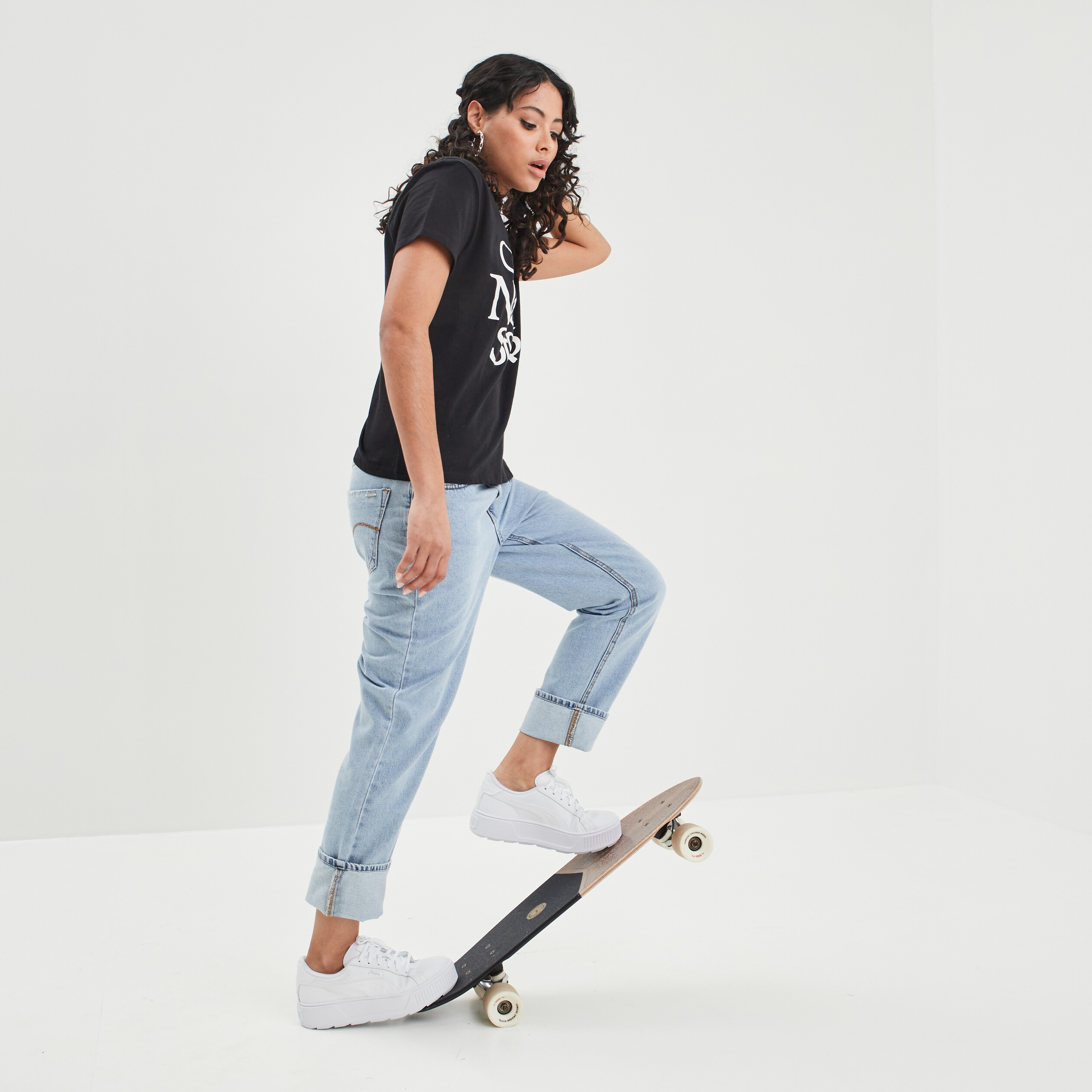 T-shirt manches courtes noir femme | La Halle