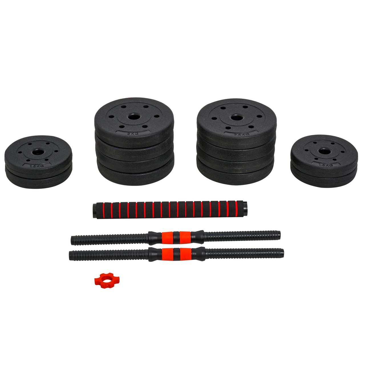 HOMCOM 2 in 1 Hanteln Set 25 kg verstellbare Kurzhantel & Langhantel