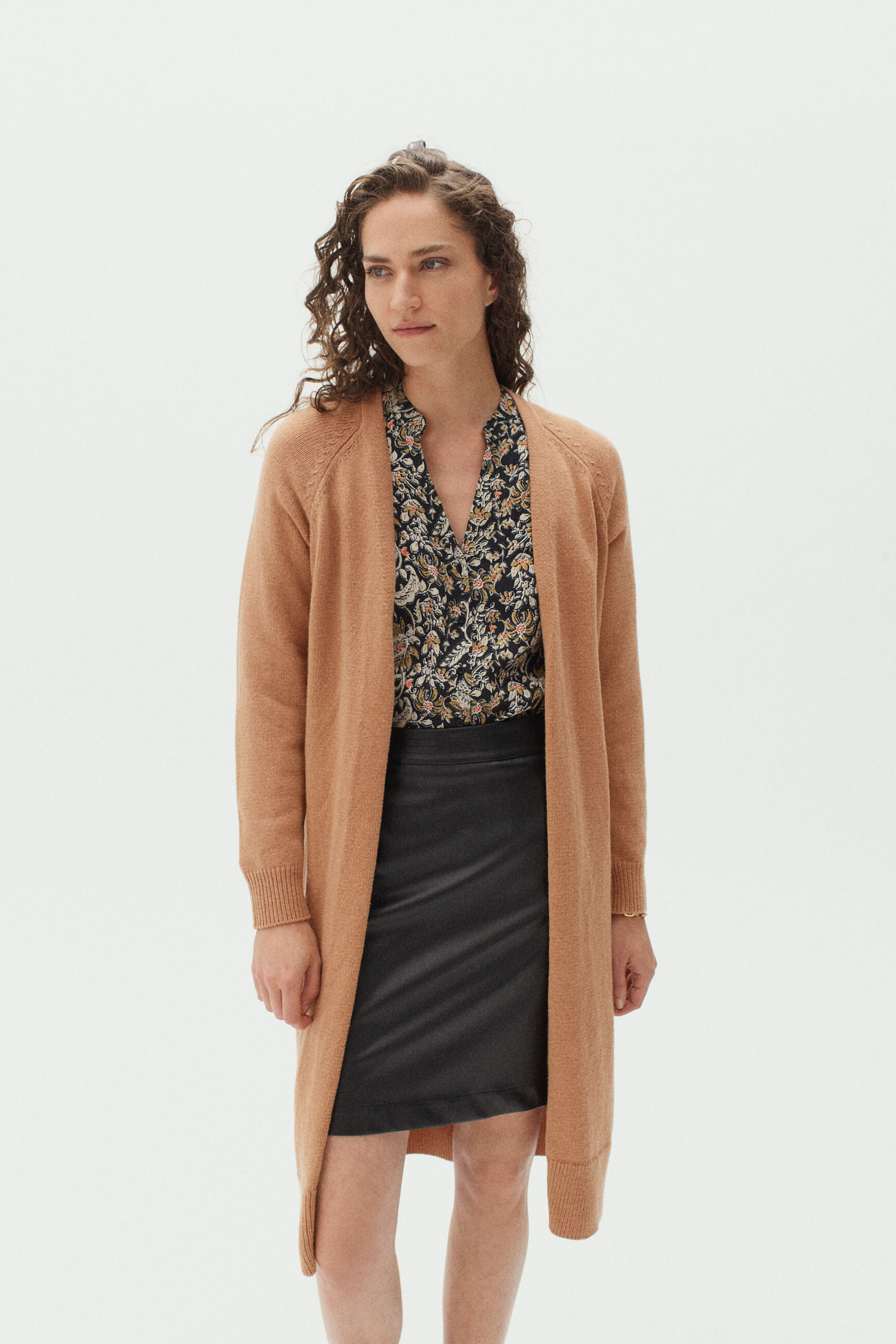 gilet armelle camel femme