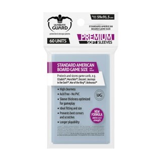 Ultimate Guard Premium Soft Sleeves für Brettspielkarten Standard American (60)