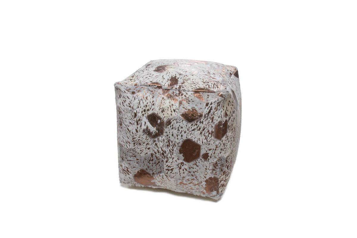 Kayoom Spark Pouf 200 Elfenbein / Chrom 45cm x 45cm