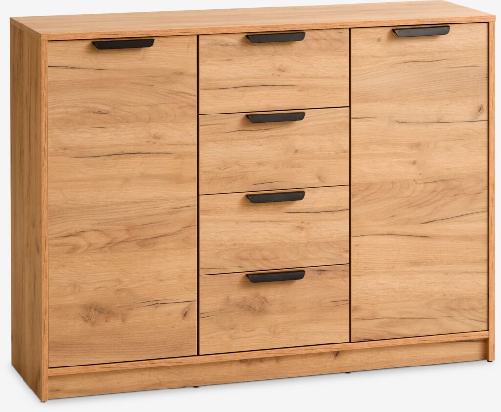 JENSLEV Komoda JENSLEV 2 drzwi 4 szuflady dąb