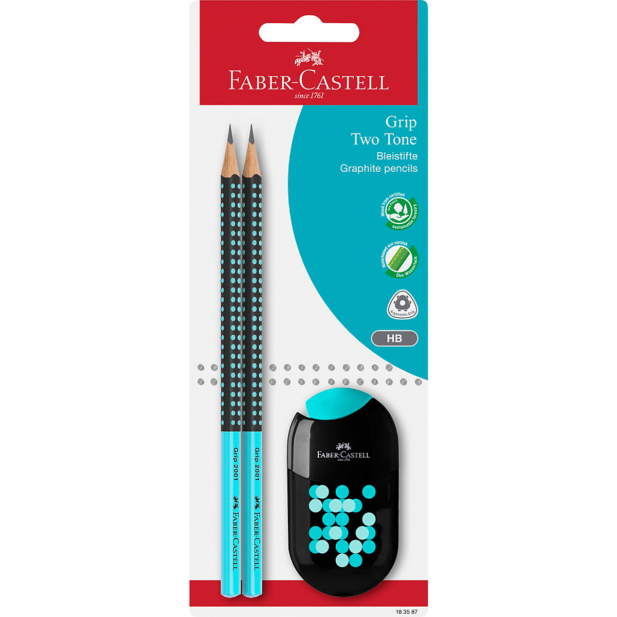 BleistiftsetGRIP Two Tone, 3-tlg., inkl. Anspitzer, farblich sortiert