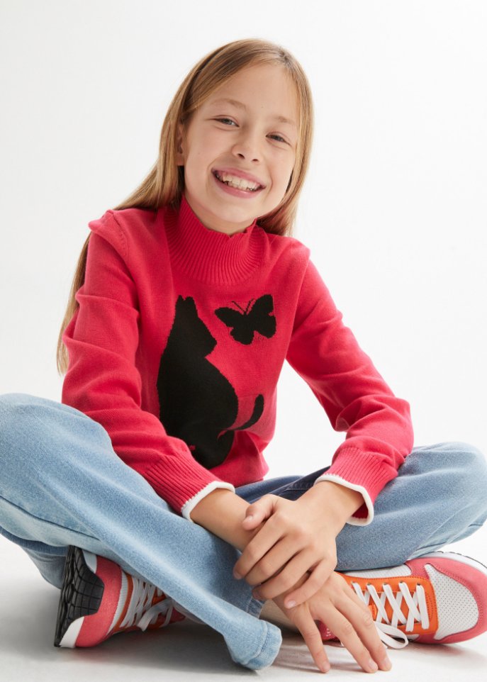 Mädchen Baumwoll-Strickpullover