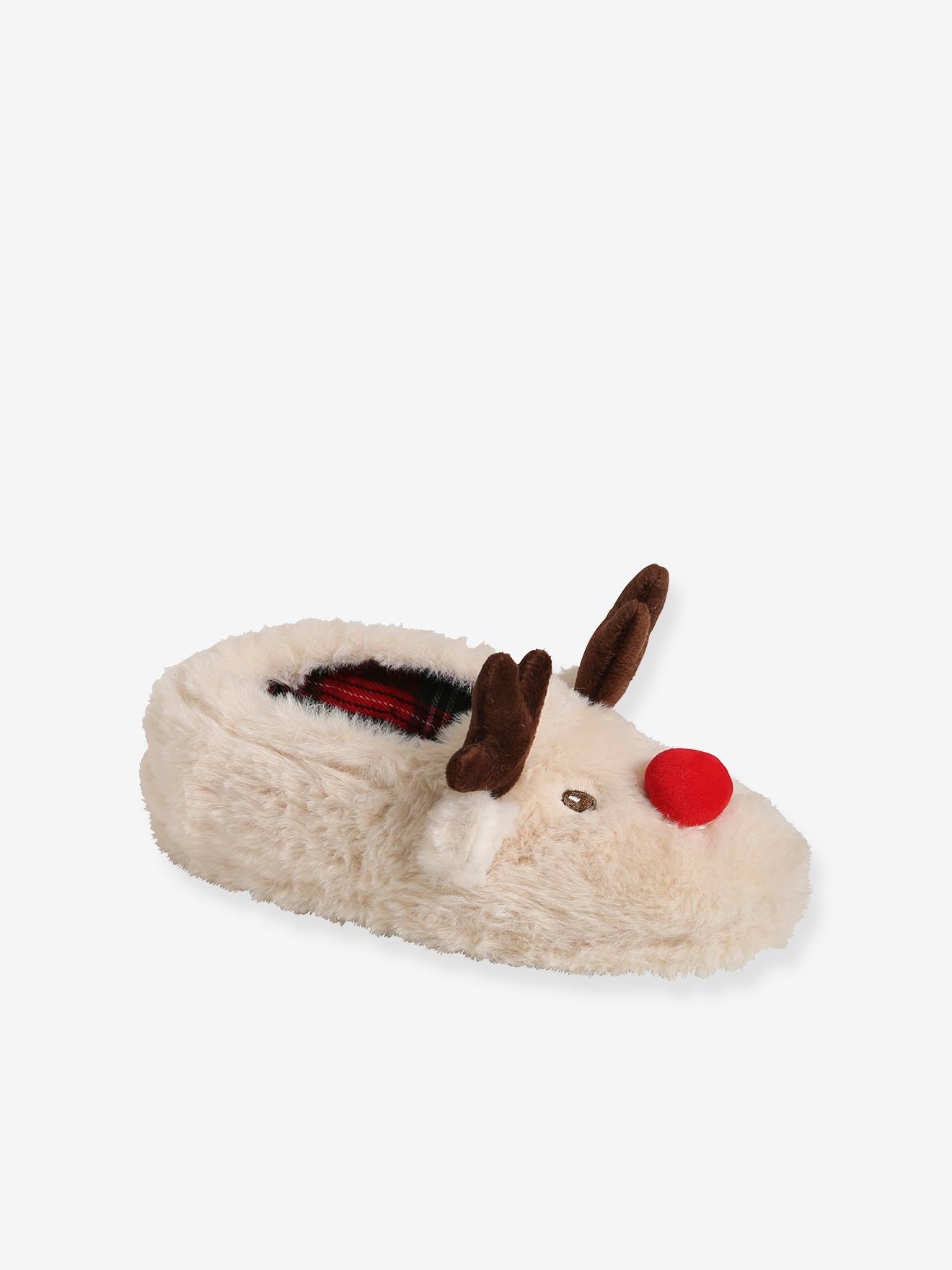 Chaussons de Noël pour la famille beige clair