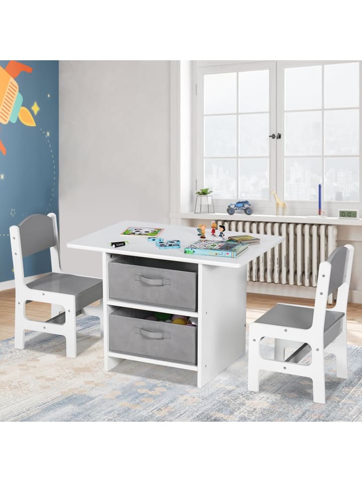 COSTWAY Kindertisch Set ab 3 Jahren in Grau günstig kaufen onesize