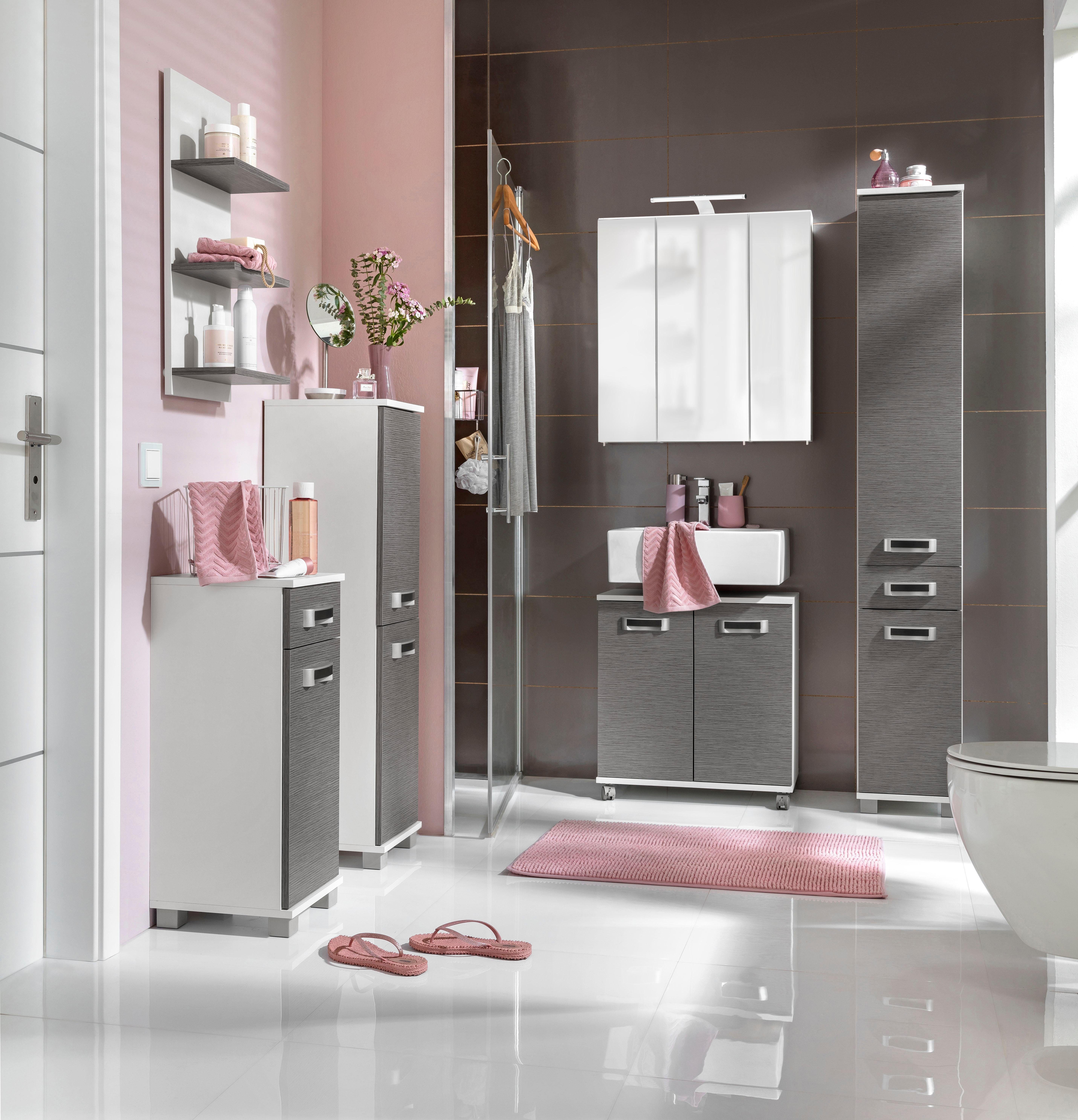 Schildmeyer Spiegelschrank Roma Breite 70 cm, 3-türig, LED-Beleuchtung, Schalter-/Steckdosenbox