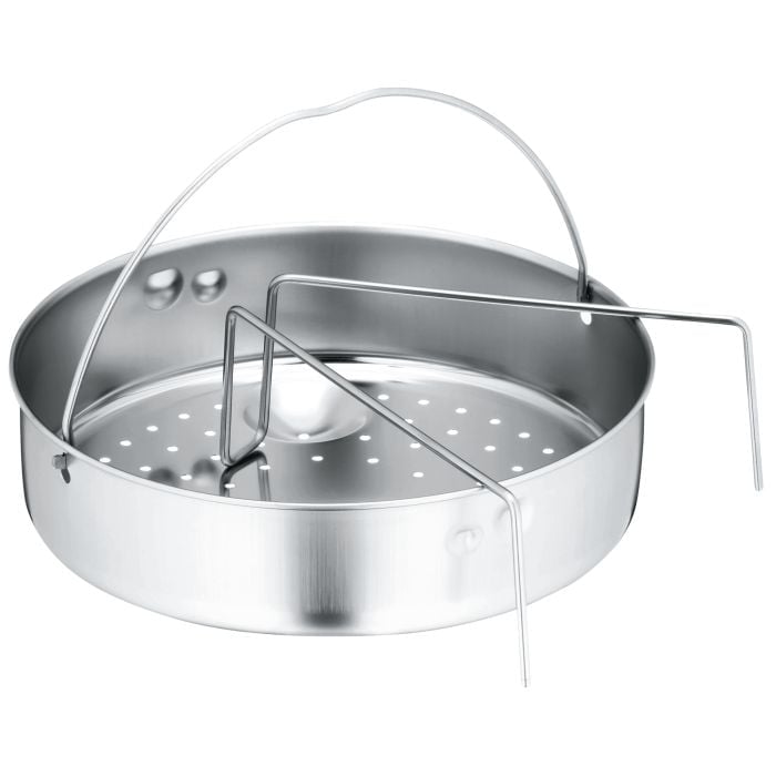 Dampfgareinsatz mit Griff und Untersetzer fÜr SchnelltÖpfe, 22 cm