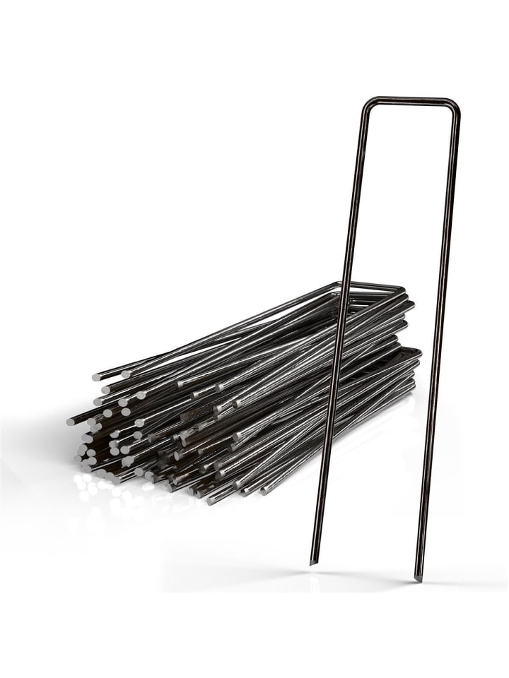 Intirilife Erdanker 150 x 25 x 2,7 mm in 100x in Schwarzem Edelstahl günstig kaufen onesize