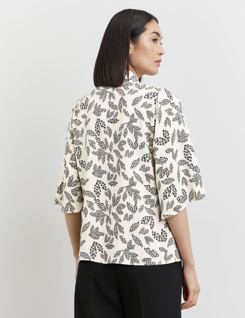 Satinbluse mit ausgestelltem 3/4 Arm