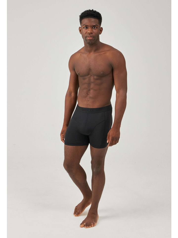SNOCKS Performance Boxershorts 3 Stück in Schwarz günstig kaufen