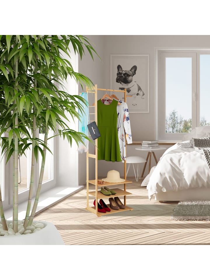 relaxdays Kleiderständer in Natur - (B)81 x (H)177,5 x (T)38 cm günstig kaufen onesize