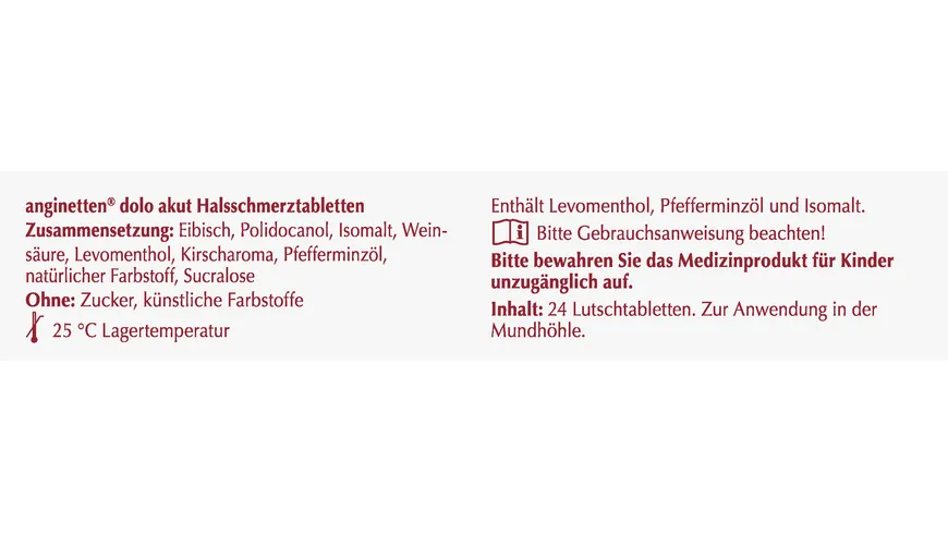 Anginetten Halsschmerz-Tabletten Dolo akut Kirsche