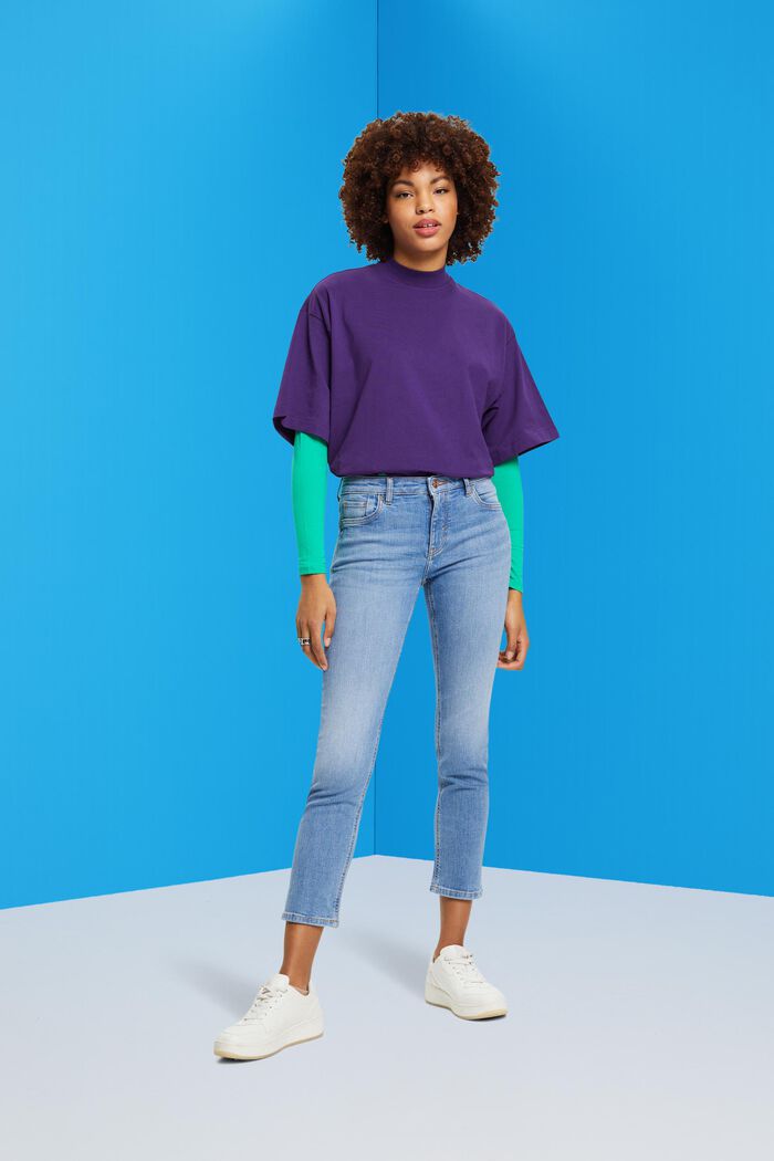 Cropped-Jeans mit mittelhohem Bund