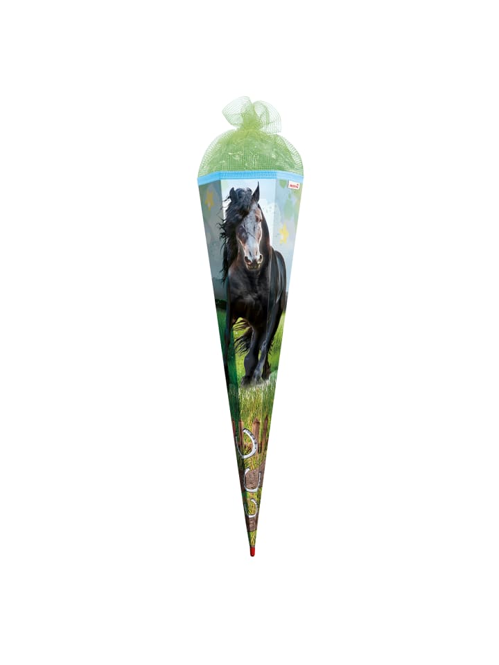ROTH Schultüte groß Power Horse 85 cm, Netzverschluss in Grün günstig kaufen onesize