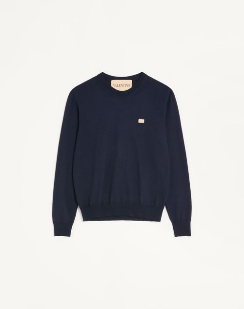 Valentino uldtrøje med V-logo-mærke