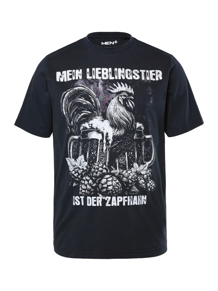 Men Plus Kurzarm T-Shirt in navy blau günstig kaufen