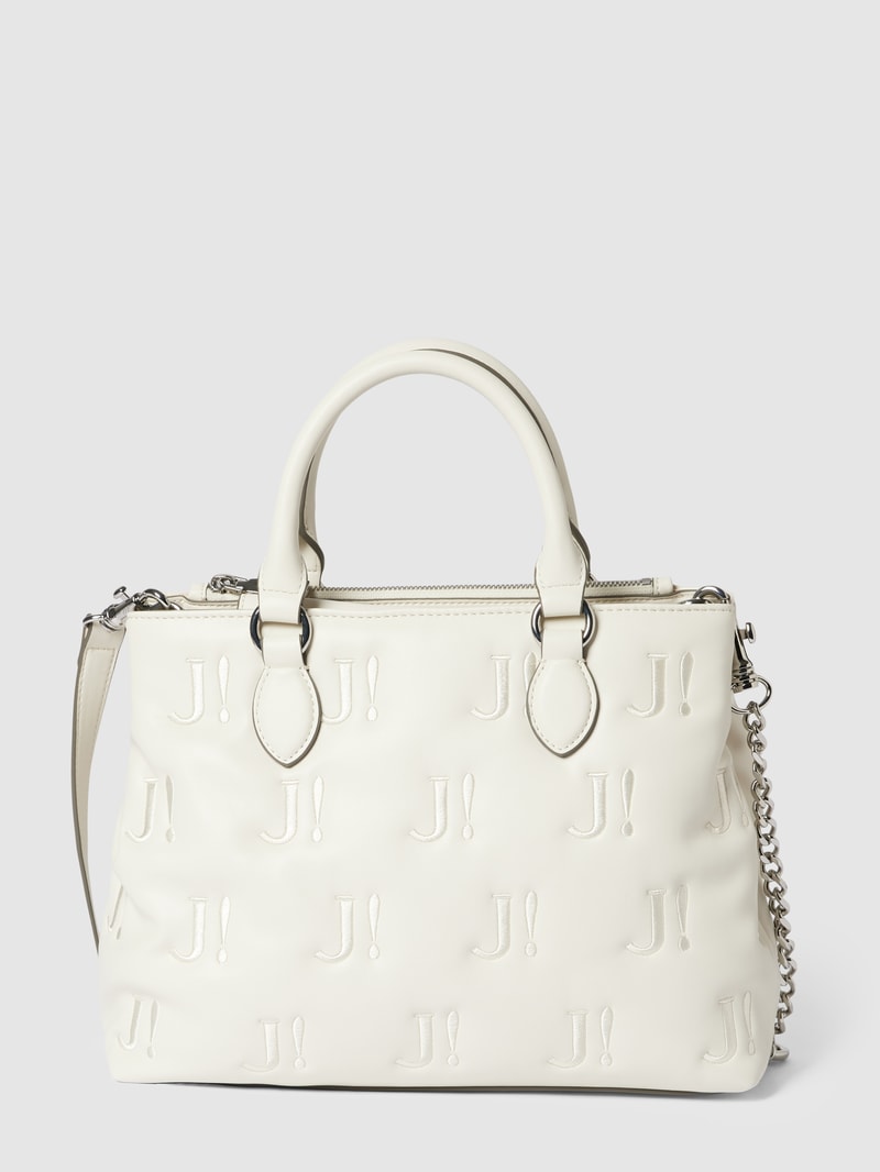 Handtasche mit Allover-Logo-Stitchings Modell 'serenita' in offwhite