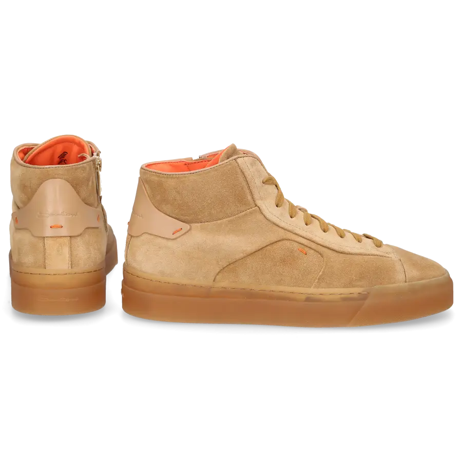 Santoni - Sneaker high 60935 Veloursleder - beige