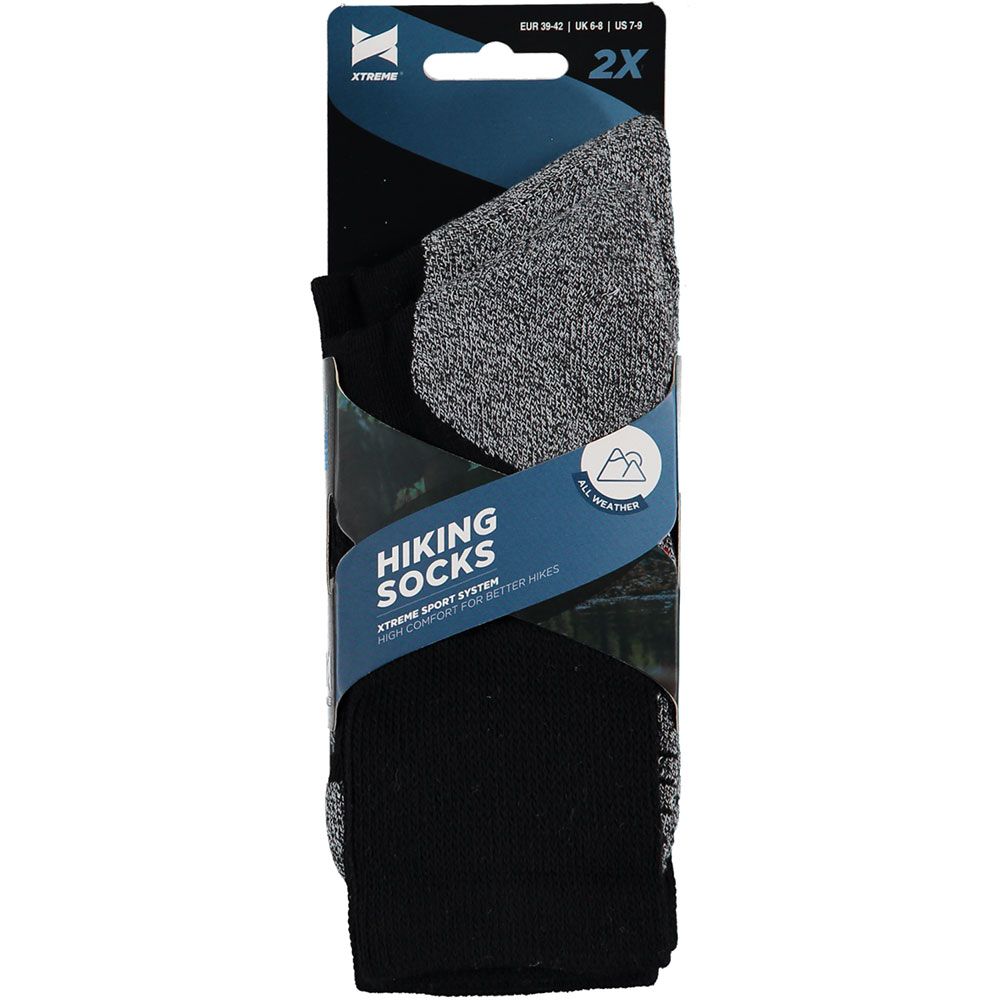 Xtreme 6 Paar Multi Black Hiking Socken