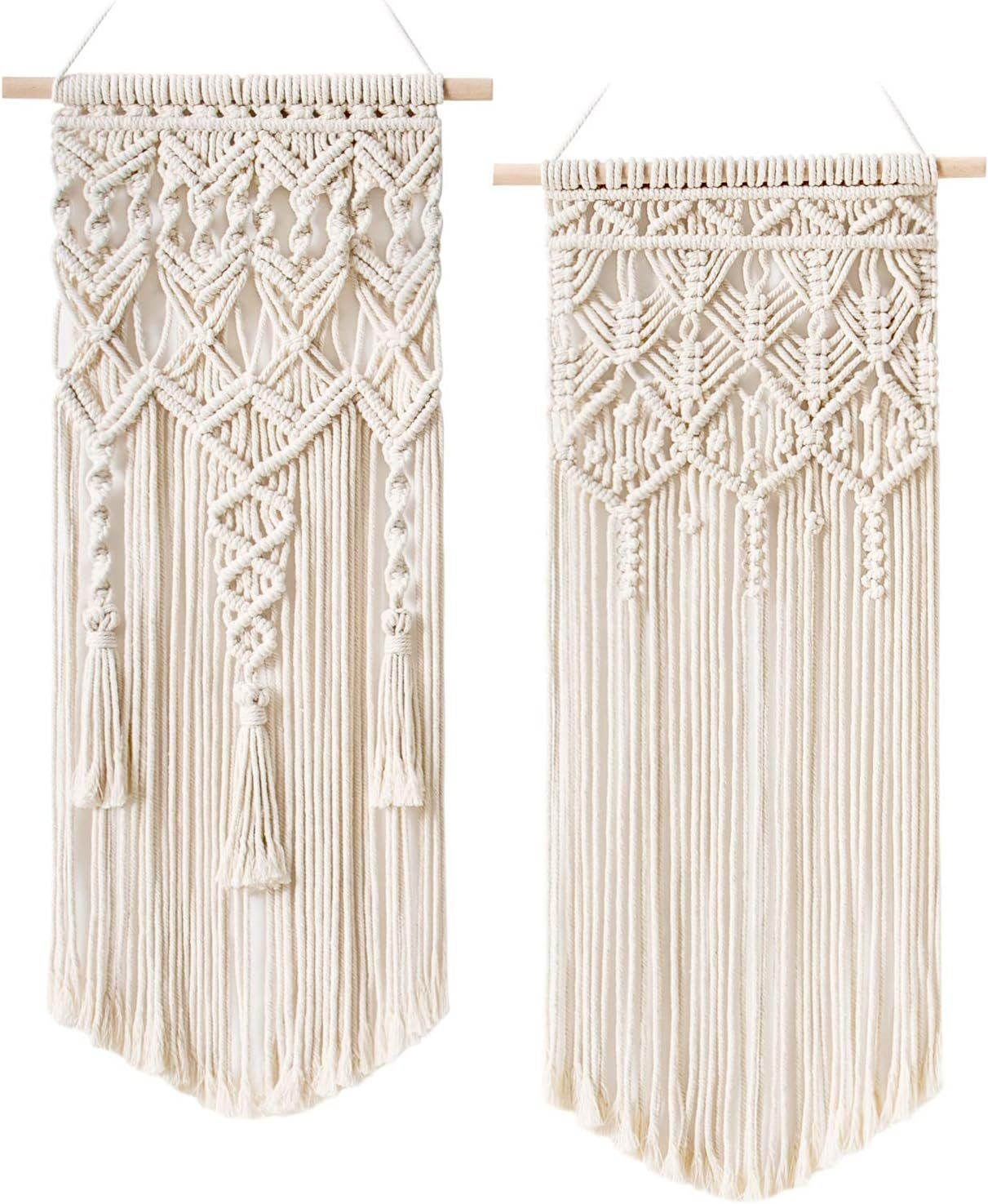 Wandteppich Wandbehang Makramee Boho Schöne 7 x 40cm and 80 x 40cm 2 Pcs, FELIXLEO