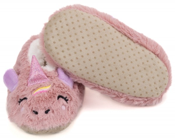 Camano kids ~ Kuschel Hausschuh ~ Einhorn Pink