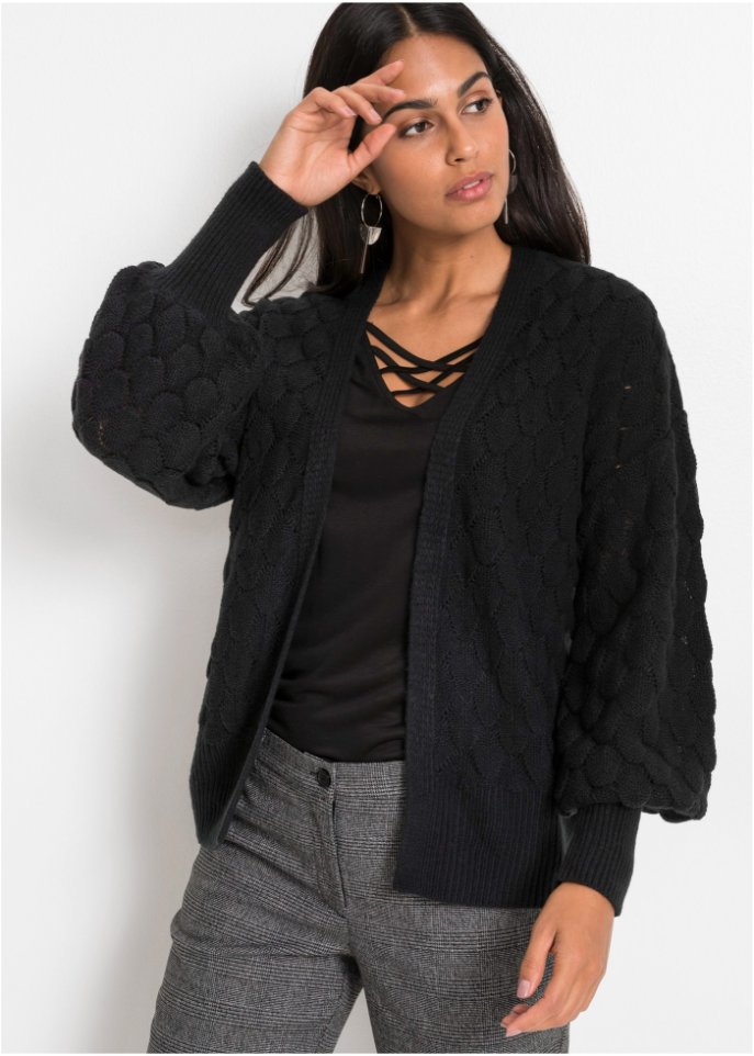 Ajour-Strickjacke