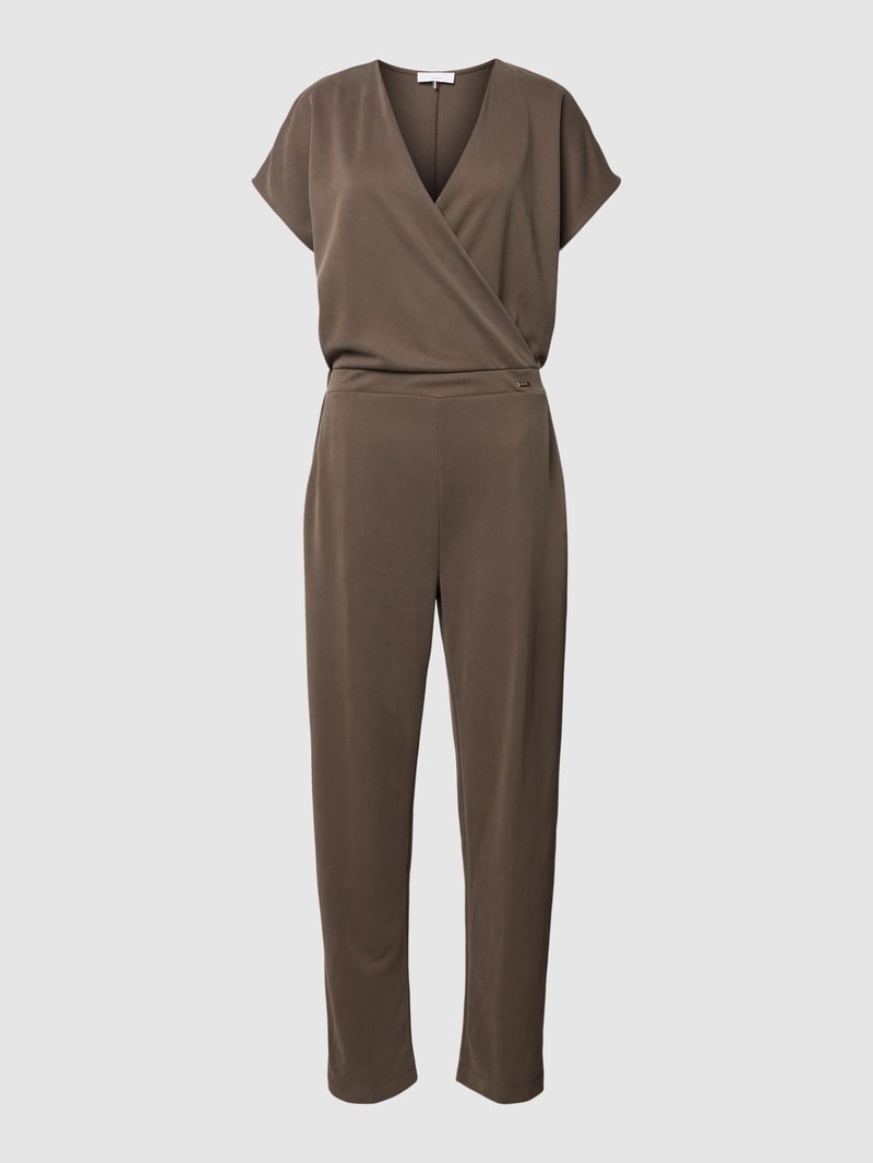 Jumpsuit mit V-Ausschnitt Modell 'BALO' in mittelbraun
